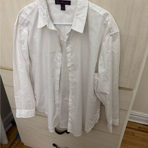 Gloria Vanderbilt White Casual Button Down Shirt